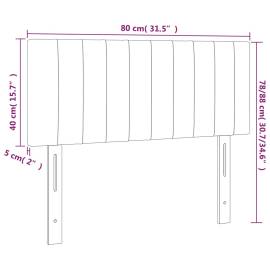 Tăblie de pat cu led, gri închis, 80x5x78/88 cm, catifea, 6 image