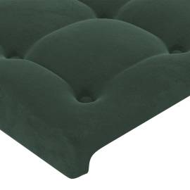 Tăblie de pat cu led, verde închis, 180x5x78/88 cm, catifea, 5 image