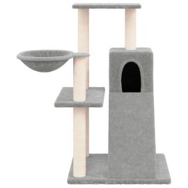 Ansamblu de pisici, stâlpi din funie sisal, gri deschis, 82 cm, 3 image