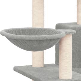 Ansamblu de pisici, stâlpi din funie sisal, gri deschis, 82 cm, 6 image