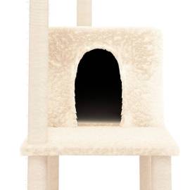 Ansamblu de pisici cu stâlpi din funie de sisal, crem, 144,5 cm, 6 image