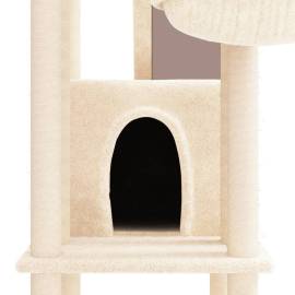 Ansamblu de pisici cu stâlpi din funie de sisal, crem, 201 cm, 6 image