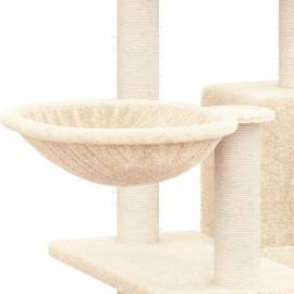 Ansamblu de pisici cu stâlpi din funie de sisal, crem, 82 cm, 6 image