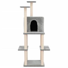 Ansamblu pisici, stâlpi din funie sisal, gri deschis, 144,5 cm, 3 image