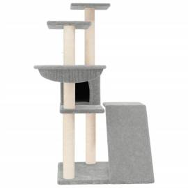 Ansamblu pisici, stâlpi din funie sisal, gri deschis, 94 cm, 3 image