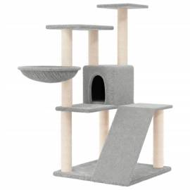 Ansamblu pisici, stâlpi din funie sisal, gri deschis, 94 cm, 2 image