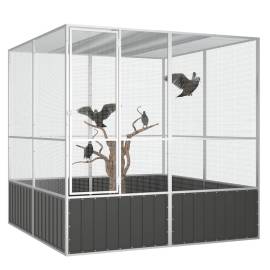 Colivie păsări antracit 213,5x217,5x211,5 cm oțel galvanizat, 2 image