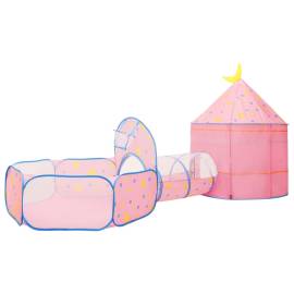 Cort de joacă pentru copii cu 250 bile, roz, 301x120x128 cm, 6 image