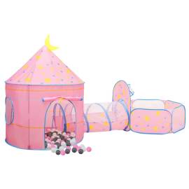 Cort de joacă pentru copii cu 250 bile, roz, 301x120x128 cm, 2 image