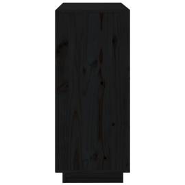 Servantă, negru, 70x34x80 cm, lemn masiv de pin, 7 image