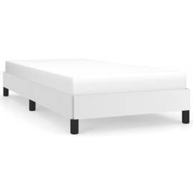 Cadru de pat, alb, 80x200 cm, piele ecologică, 2 image