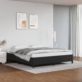 Cadru de pat, negru, 160x200 cm, piele ecologică