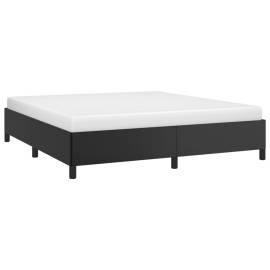 Cadru de pat, negru, 160x200 cm, piele ecologică, 3 image