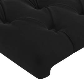 Tăblie de pat, negru, 100x7x78/88 cm, catifea, 4 image