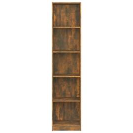 Bibliotecă 5 niveluri stejar fumuriu 40x24x175 cm lemn compozit, 3 image