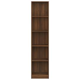Bibliotecă 5 niveluri stejar maro 40x24x175 cm lemn compozit, 3 image