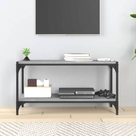 Comodă tv, gri sonoma, 80x33x41 cm, lemn prelucrat și oțel, 3 image