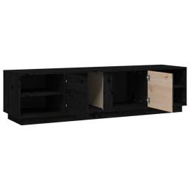 Comodă tv, negru, 156x40x40 cm, lemn masiv de pin, 7 image