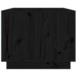 Măsuță de cafea, negru, 80x50x40 cm, lemn masiv de pin, 6 image