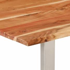 Masă de bucătărie, 140x70x76 cm, lemn masiv de acacia, 5 image