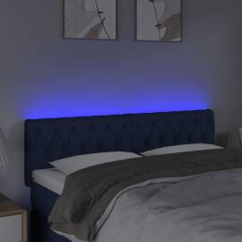 Tăblie de pat cu led, albastru, 160x7x78/88 cm, textil, 3 image