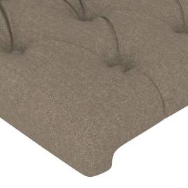 Tăblie de pat cu led, gri taupe, 180x7x78/88 cm, textil, 5 image