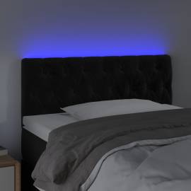 Tăblie de pat cu led, negru, 90x7x78/88 cm, catifea, 3 image