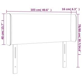 Tăblie de pat cu led, albastru, 103x16x78/88 cm, textil, 6 image