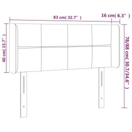 Tăblie de pat cu led, gri închis, 83x16x78/88 cm, catifea, 6 image