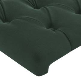 Tăblie de pat cu led, verde închis, 160x7x78/88 cm, catifea, 5 image