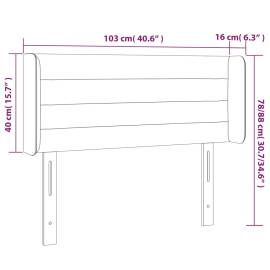 Tăblie de pat cu led, albastru, 103x16x78/88 cm, textil, 6 image