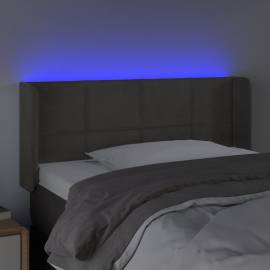 Tăblie de pat cu led, gri închis, 103x16x78/88 cm, catifea, 4 image