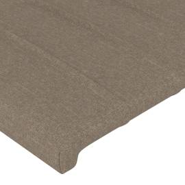 Tăblie de pat cu led, gri taupe, 183x16x78/88 cm, textil, 5 image
