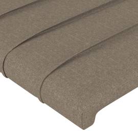 Tăblie de pat cu led, gri taupe, 203x16x78/88 cm, textil, 5 image