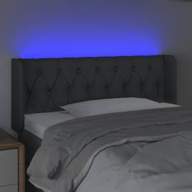Tăblie de pat cu led, gri închis, 103x16x78/88 cm, textil, 4 image