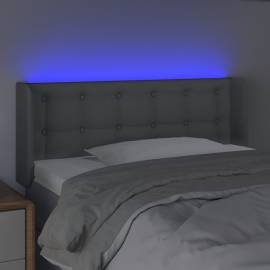 Tăblie de pat cu led, gri deschis, 93x16x78/88 cm, textil, 4 image