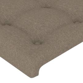 Tăblie de pat cu led, gri taupe, 183x16x78/88 cm, textil, 5 image