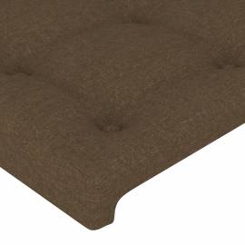 Tăblie de pat cu led, maro închis, 203x16x78/88 cm, textil, 5 image