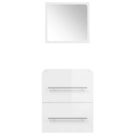 Dulap de baie cu oglindă, alb extralucios, 41x38,5x48 cm, 5 image