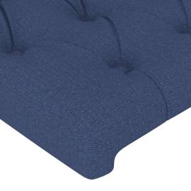 Tăblie de pat cu led, albastru, 203x16x118/128 cm, textil, 5 image