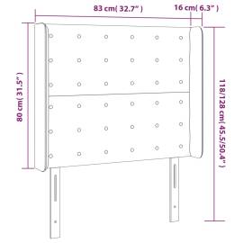 Tăblie de pat cu led, albastru, 83x16x118/128 cm, textil, 6 image