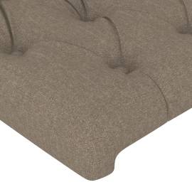 Tăblie de pat cu led, gri taupe, 163x16x118/128 cm, textil, 5 image
