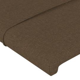 Tăblie de pat cu led, maro închis, 147x16x118/128 cm, textil, 5 image