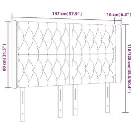 Tăblie de pat cu led, negru, 147x16x118/128 cm, textil, 6 image