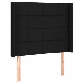Tăblie de pat cu led, negru, 93x16x118/128 cm, textil, 3 image