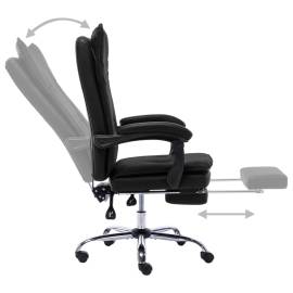 Scaun de birou, negru, piele ecologică, 6 image