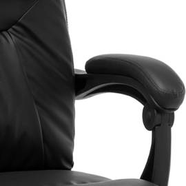Scaun de birou cu masaj, negru, piele ecologică, 7 image
