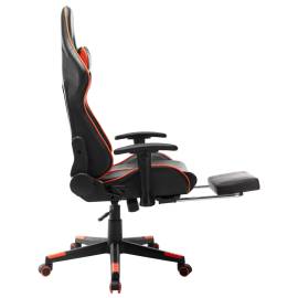 Scaun gaming cu suport picioare, negru/oranj, piele ecologică, 5 image