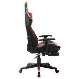 Scaun gaming cu suport picioare, negru/oranj, piele ecologică, 3 image