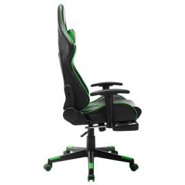 Scaun jocuri cu suport picioare, negru/verde, piele artificială, 3 image